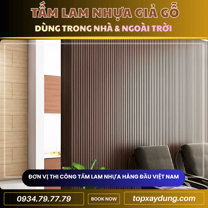 Thiết kế thi công Tấm Ốp Nhựa Lam Sóng Giả Gỗ ở quận 12