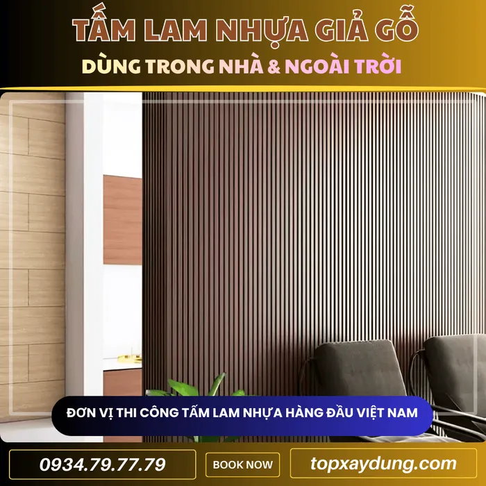 Thiết kế thi công Tấm Ốp Nhựa Lam Sóng Giả Gỗ ở quận 12