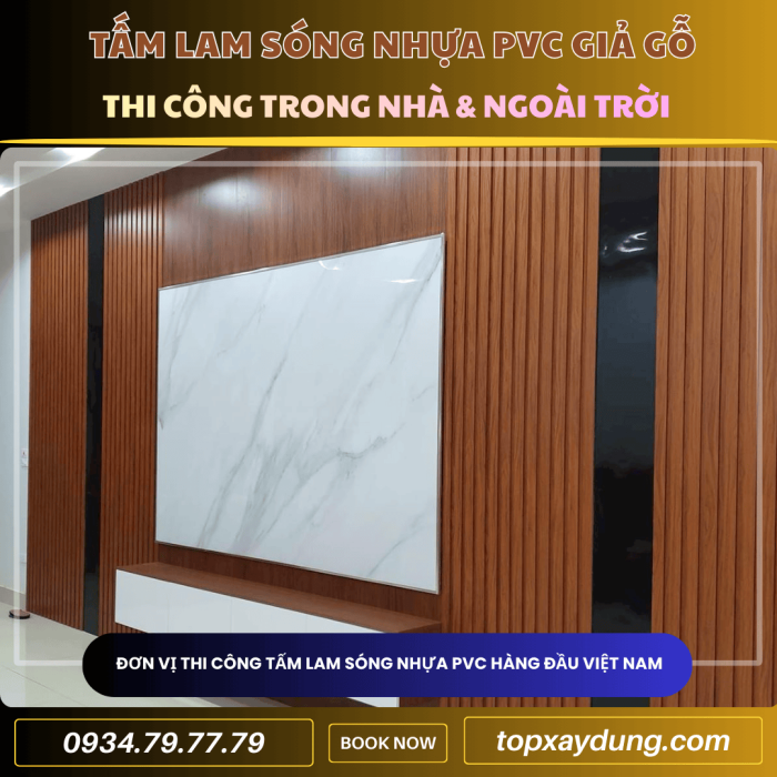 Thiết kế thi công Tấm Ốp Nhựa Lam Sóng Giả Gỗ Phú Nhuận