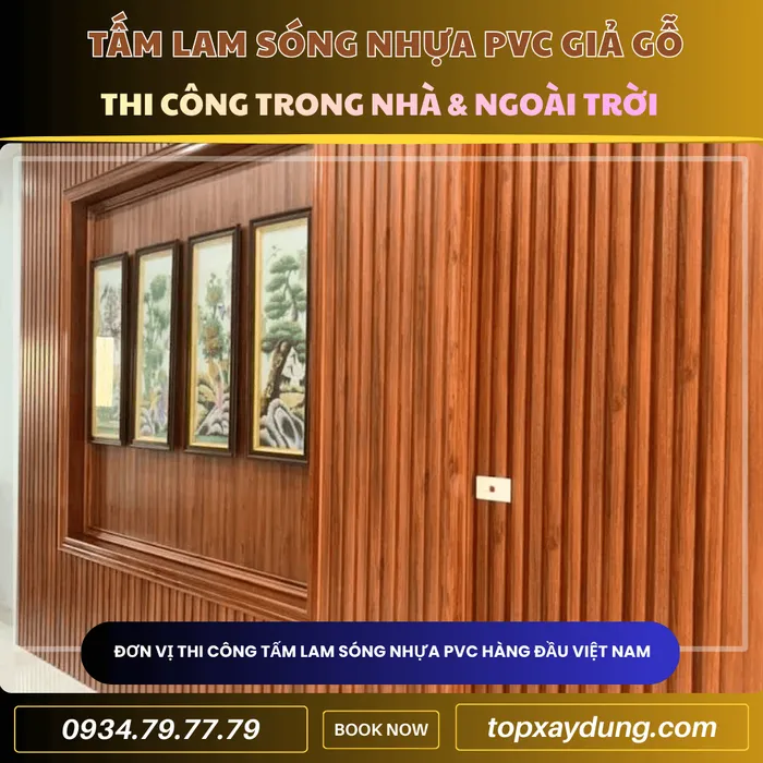 Thiết kế thi công Tấm Ốp Nhựa Lam Sóng Giả Gỗ ở quận 2