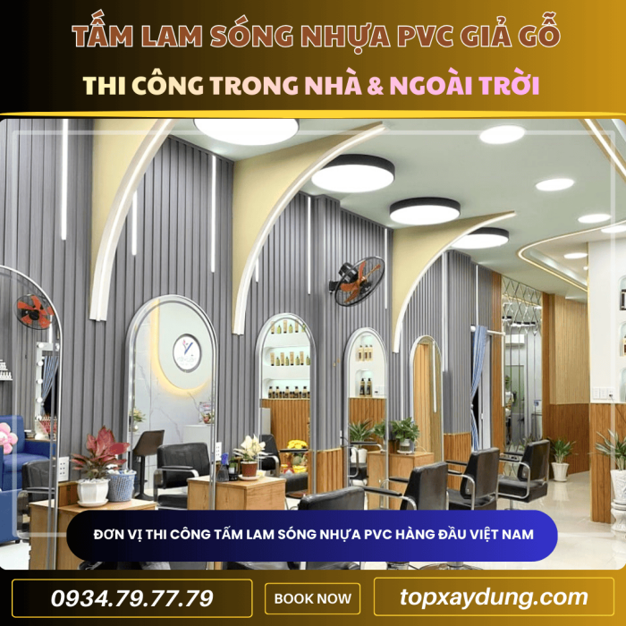 Thiết kế thi công Tấm Ốp Nhựa Lam Sóng Giả Gỗ ở quận 5