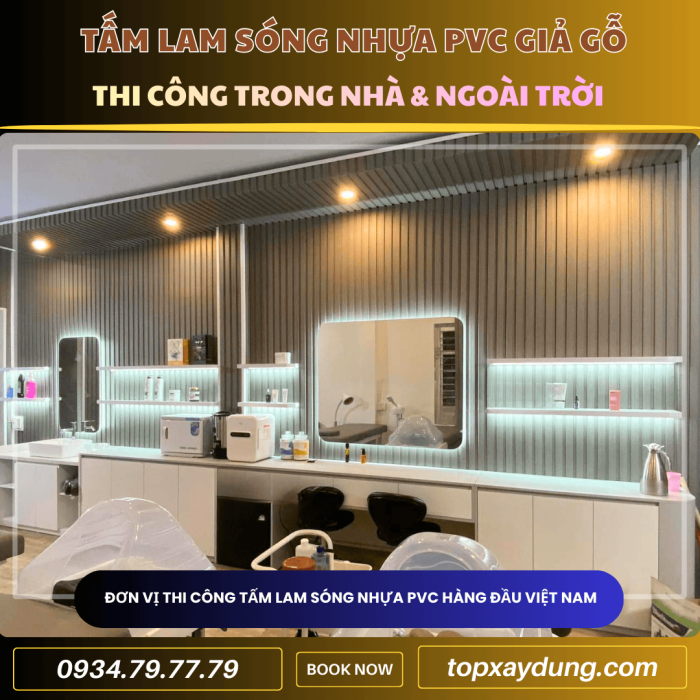 Thiết kế thi công Tấm Ốp Nhựa Lam Sóng Giả Gỗ ở quận 6