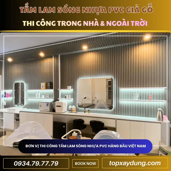 Thiết kế thi công Tấm Ốp Nhựa Lam Sóng Giả Gỗ ở quận 6