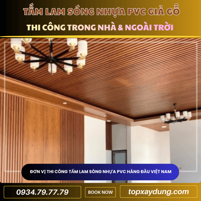 Thiết kế thi công Tấm Ốp Nhựa Lam Sóng Giả Gỗ Bình Tân