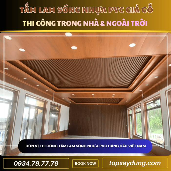 Thiết kế thi công Tấm Ốp Nhựa Lam Sóng Giả Gỗ ở quận 7