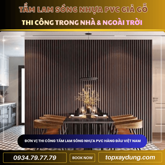 Thiết kế thi công Tấm Ốp Nhựa Lam Sóng Giả Gỗ ở quận 8