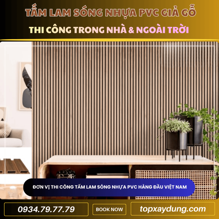 Thiết kế thi công Tấm Ốp Nhựa Lam Sóng Giả Gỗ ở quận 9