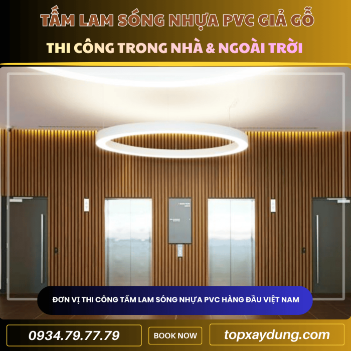 Thiết kế thi công Tấm Ốp Nhựa Lam Sóng Giả Gỗ ở Thủ Dầu Một