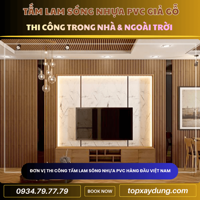 Thiết kế thi công Tấm Ốp Nhựa Lam Sóng Giả Gỗ ở Bàu Bàng