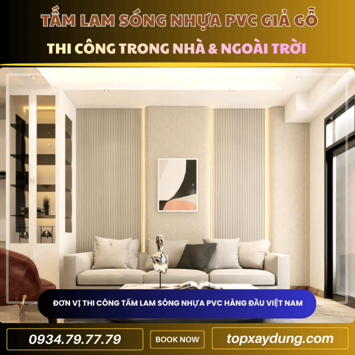 Thiết kế thi công Tấm Ốp Nhựa Lam Sóng Giả Gỗ ở Dầu Tiếng