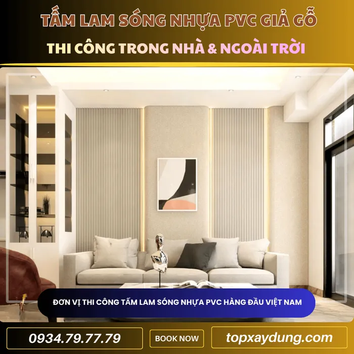 Thiết kế thi công Tấm Ốp Nhựa Lam Sóng Giả Gỗ ở Dầu Tiếng