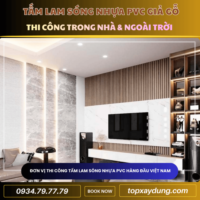 Thiết kế thi công Tấm Ốp Nhựa Lam Sóng Giả Gỗ ở Phú Giáo