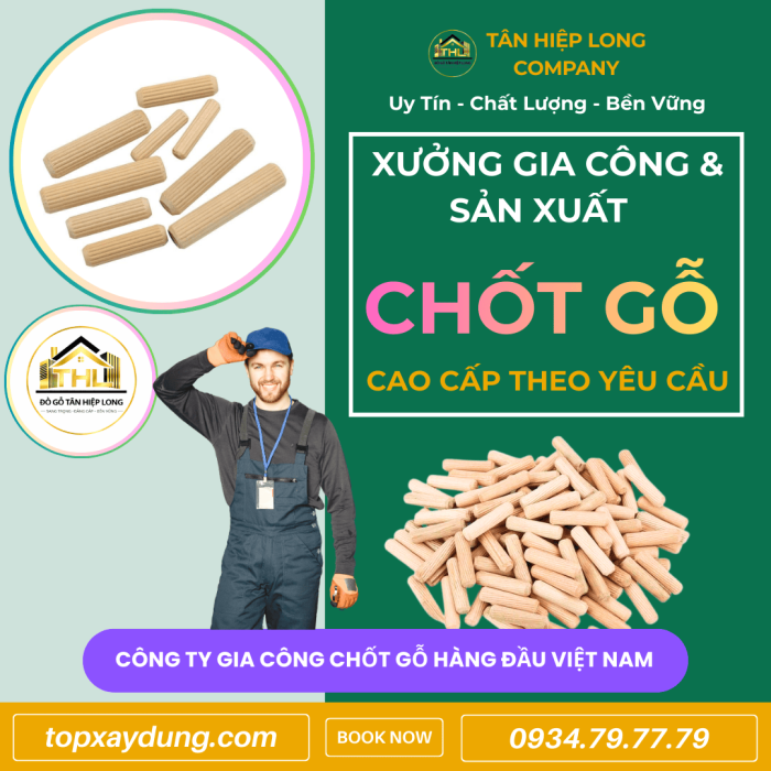 Xưởng Sản Xuất Chốt Gỗ (Wooden Pin) Theo Yêu Cầu Giá Rẻ