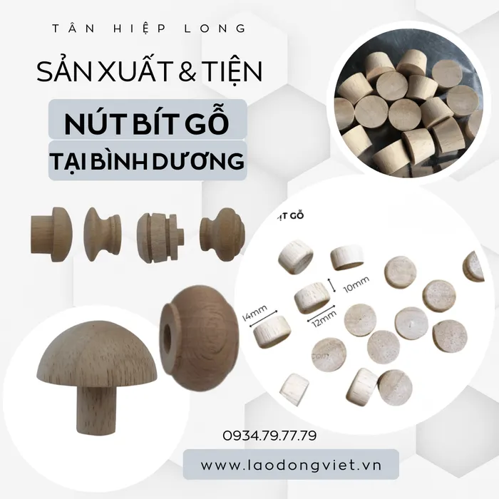 Xưởng Sản Xuất & Tiện Nút Bit Gỗ ở Bình Dương Theo Yêu Cầu
