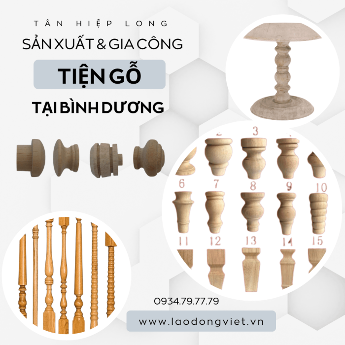 Xưởng Sản Xuất Gia Công & Tiện gỗ tại Bình Dương Theo Yêu Cầu