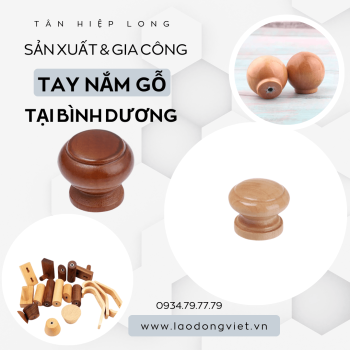 Xưởng Gia Công Sản Xuất & Tiện Tay Nắm Gỗ tại Bình Dương