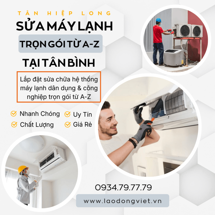 Dịch vụ Thi Công & Sửa Máy Lạnh Trọn Gói ở Tân Bình