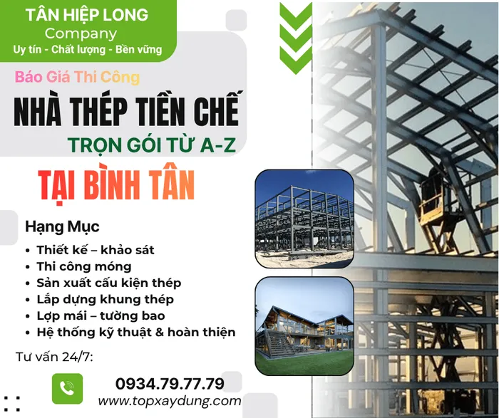 Thiết Kế Thi Công Nhà Thép Tiền Chế Trọn Gói tại Bình Tân