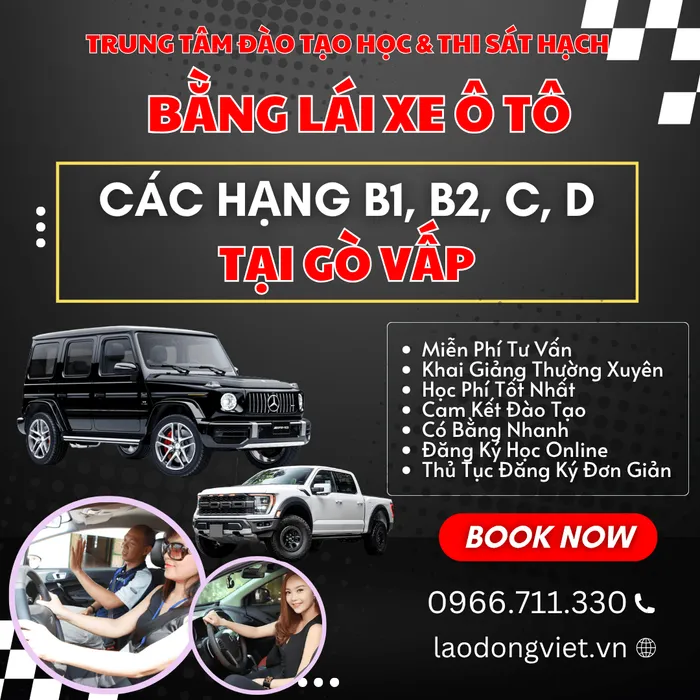 Đăng Ký Học & Thi Bằng Lái Xe Ô Tô Hạng B1-B2-C-D ở Gò Vấp