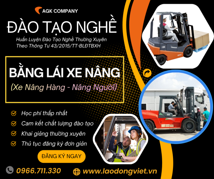 Đăng Ký Học Lái Xe Nâng (Xe Nâng Hàng – Nâng Người) - Đào Tạo & Cấp Chứng Chỉ Nghề Vận Hành Xe Nâng