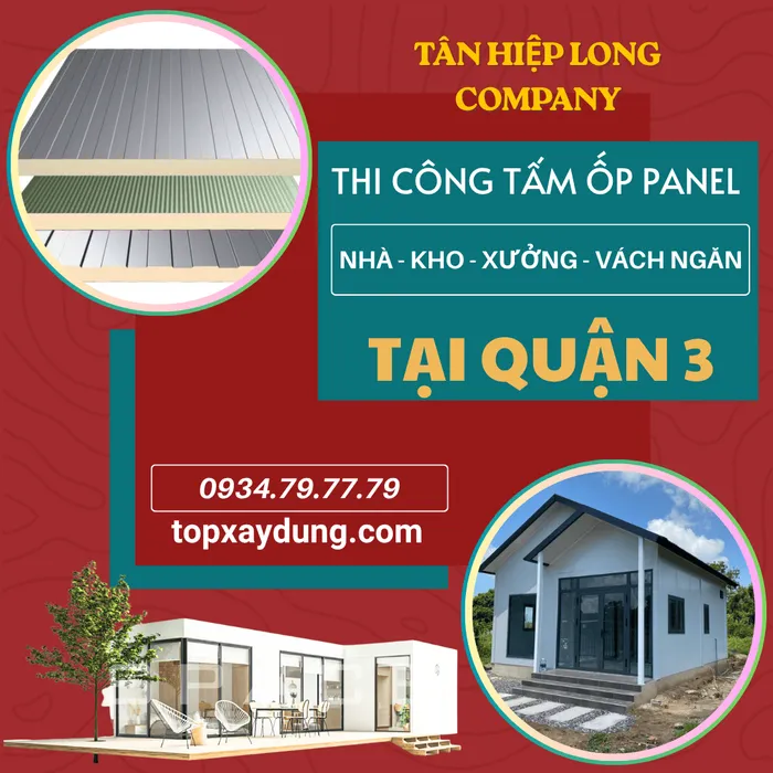 Thi Công Tấm Ốp Panel ở Quận 3 (Làm Vách Ngăn, Nhà, kho Xưởng)