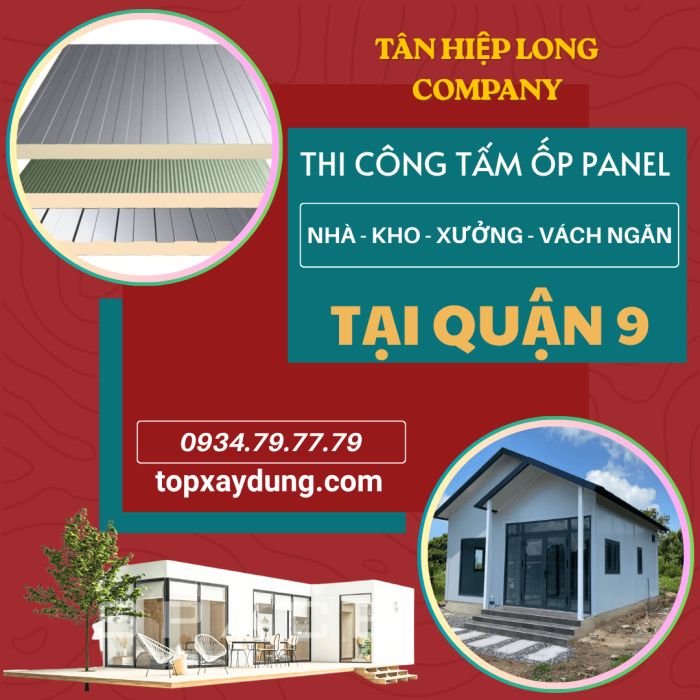 Thi Công Tấm Ốp Panel ở Quận 9 (Làm Vách Ngăn, Nhà, kho Xưởng)