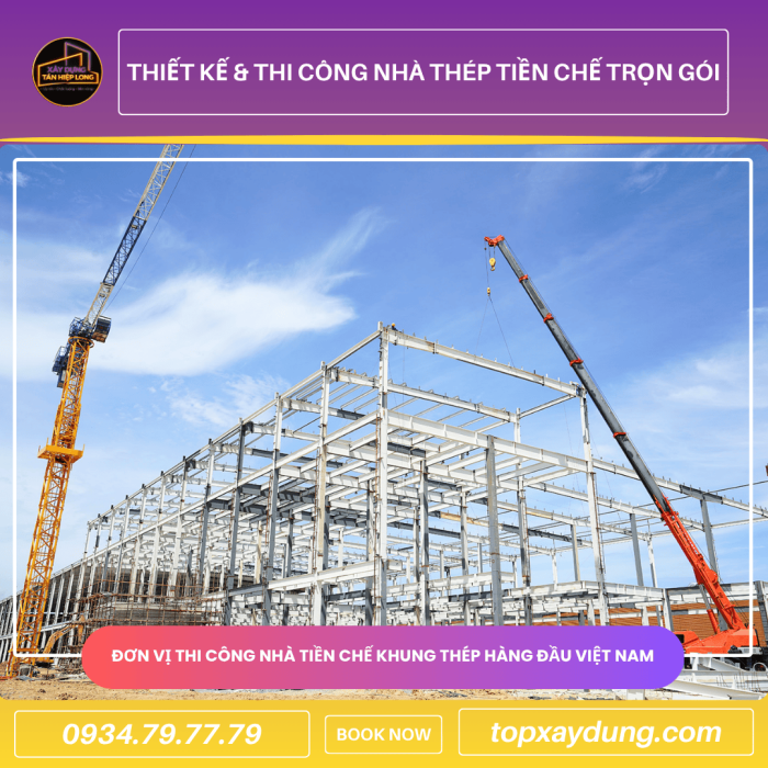 Thi Công Nhà Khung Thép Dân Dụng & Công Nghiệp Trọn Gói