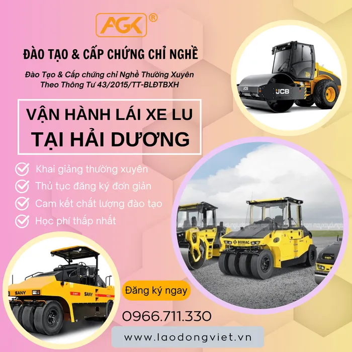 Học Lái Xe Lu Tại Hải Dương – Đào Tạo & Cấp Chứng Chỉ Nghề Vận Hành Máy Lu