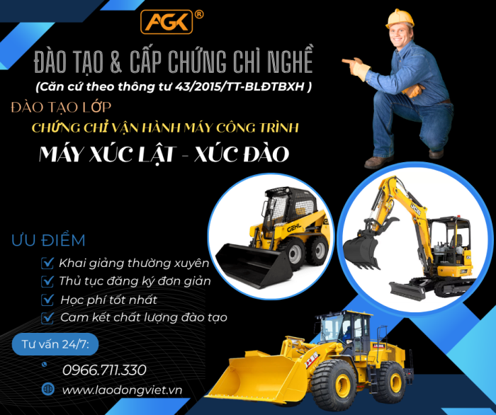 Học Lái Máy Xúc Lật - Xúc Đào - Đào Tạo & Cấp Chứng Chỉ Nghề Vận Hành Máy Xúc