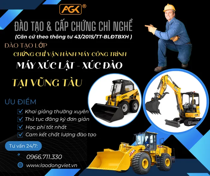Học Lái Máy Xúc Lật - Xúc Đào ở Bà Rịa - Vũng Tàu – Đào Tạo & Cấp Chứng Chỉ Nghề Vận Hành Máy Xúc
