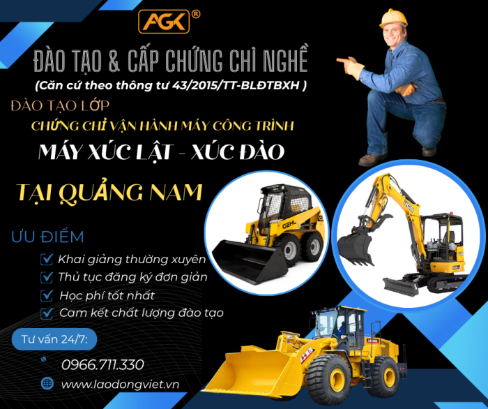 Học Lái Máy Xúc Lật - Xúc Đào ở Quảng Nam – Đào Tạo & Cấp Chứng Chỉ Nghề Vận Hành Máy Xúc