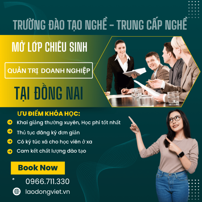 Học Quản Trị Doanh Nghiệp hệ Trung Cấp ở Đồng Nai - Trường Đào Tạo Trung Cấp Nghề