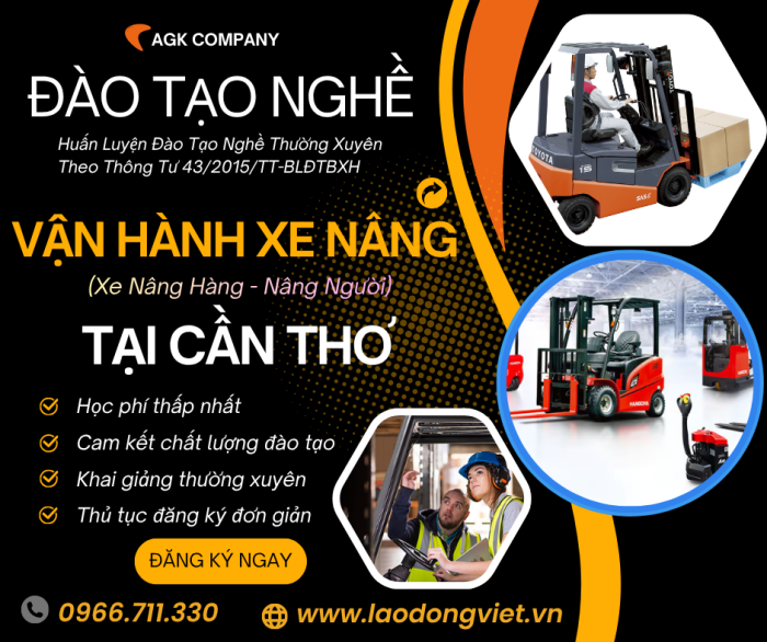 Học Lái Xe Nâng Tại Cần Thơ - Đào Tạo & Cấp Chứng Chỉ Nghề Vận Hành Xe Nâng