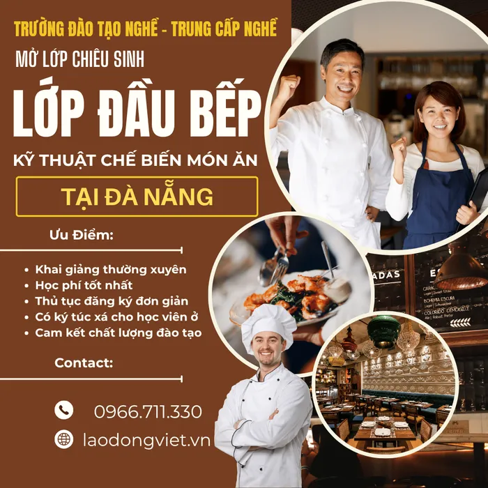 Học Đầu Bếp (Kỹ Thuật Chế Biến Món Ăn) tại Đà Nẵng - Trường Đào Tạo Hệ Trung Cấp