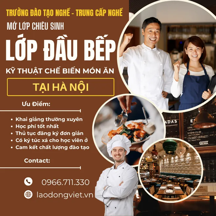 Học Đầu Bếp (Kỹ Thuật Chế Biến Món Ăn) tại Hà Nội - Trường Đào Tạo Hệ Trung Cấp