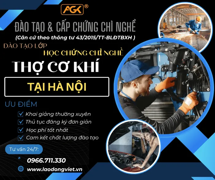 Học Nghề Cơ Khí Ở Hà Nội – Đào Tạo & Cấp Chứng Chỉ Nghề Thợ Cơ Khí