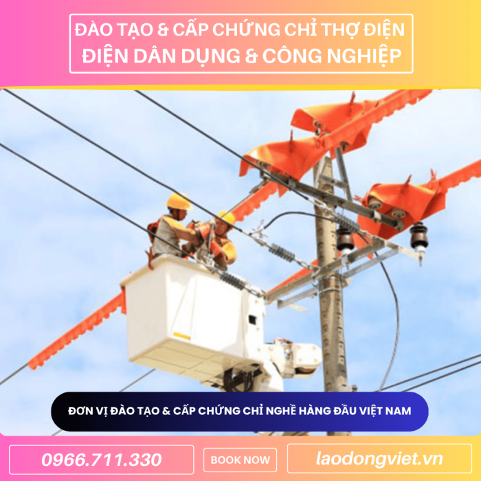 Học Thợ Điện (Dân Dụng & Công Nghiệp) ở Trà Vinh – Đào Tạo & Cấp Chứng Chỉ Nghề Thợ Điện