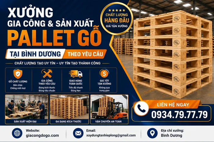 Xưởng Gia Công & Sản Xuất Pallet Gỗ tại Bình Dương Theo Yêu Cầu Giá Rẻ
