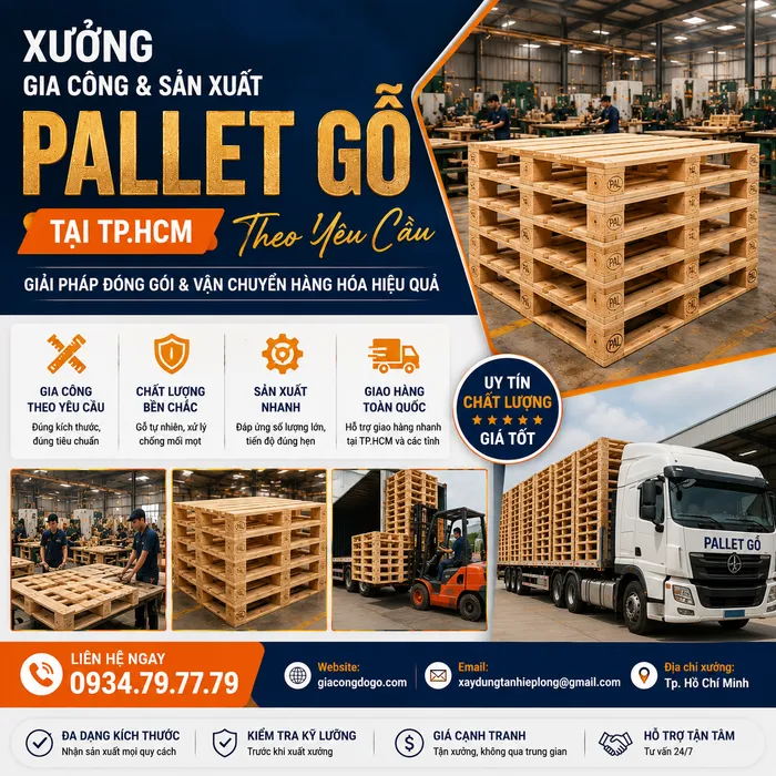 Xưởng Gia Công & Sản Xuất Pallet Gỗ tại TpHCM Theo Yêu Cầu Giá Rẻ