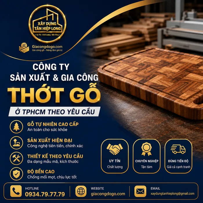 Công ty Sản Xuất & Gia Công Thớt Gỗ ở TPHCM theo yêu cầu