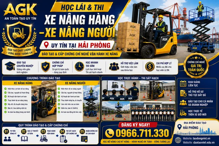 Học Lái Xe Nâng Tại Hải Phòng - Đào Tạo & Cấp Chứng Chỉ Nghề Vận Hành Xe Nâng