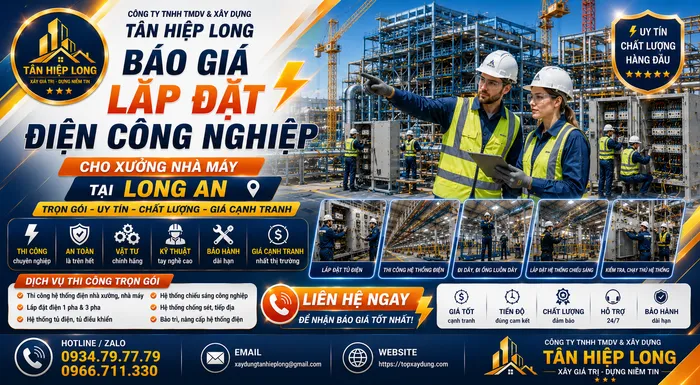 Báo Giá Lắp Đặt Điện Công Nghiệp cho Xưởng Nhà Máy tại Long An
