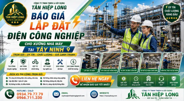 Báo Giá Lắp Đặt Điện Công Nghiệp cho Xưởng Nhà Máy tại Tây Ninh