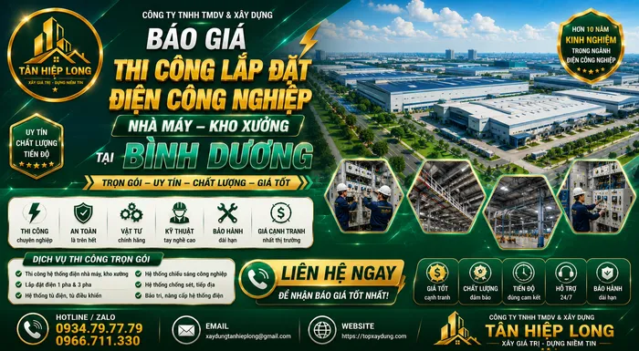 Báo Giá Lắp Đặt Điện Công Nghiệp cho Xưởng Nhà Máy tại Bình Dương