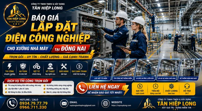 Báo Giá Lắp Đặt Điện Công Nghiệp cho Xưởng Nhà Máy tại Đồng Nai