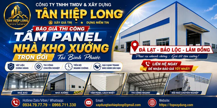 Báo Giá Thi Công Tấm Panel Nhà Kho Xưởng tại Lâm Đồng Trọn Gói