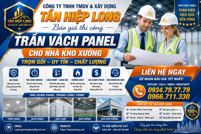 Báo Giá Thi Công Tấm Panel Nhà Kho Xưởng Trọn Gói Mới Nhất