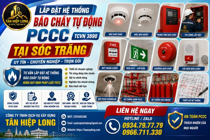 Lắp Đặt Hệ Thống Báo Cháy Tự Động PCCC (TCVN 3890) tại Sóc Trăng