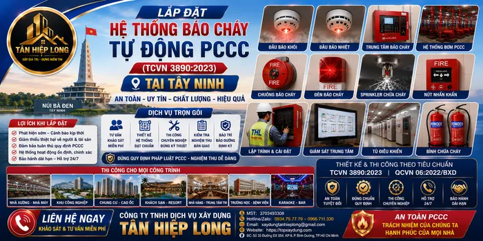 Lắp Đặt Hệ Thống Báo Cháy Tự Động PCCC (TCVN 3890) tại Tây Ninh