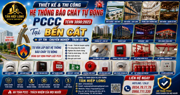 Lắp Đặt Hệ Thống Báo Cháy Tự Động PCCC (TCVN 3890) ở Bến Cát